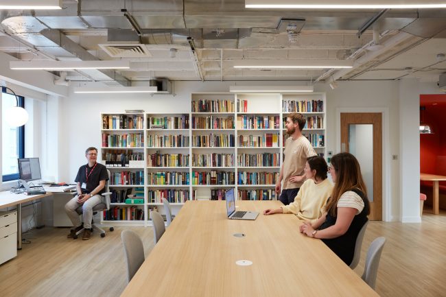 This was a great architectural interiors shoot for @rocktownsend of the @proctrust now college in South London. Trademark bold colours of RT looking great. Internal wall wall particians by @LondonWallGroup