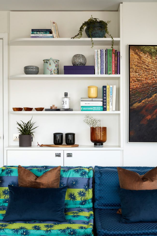 Interior shoot for @claudiainteriors of their project a bold colourful take on a modern apartment in Canary Wharf, London